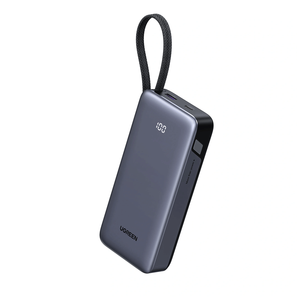 Ugreen PB536 45W Power Bank 20000mAh with Built-in Cable - Gray