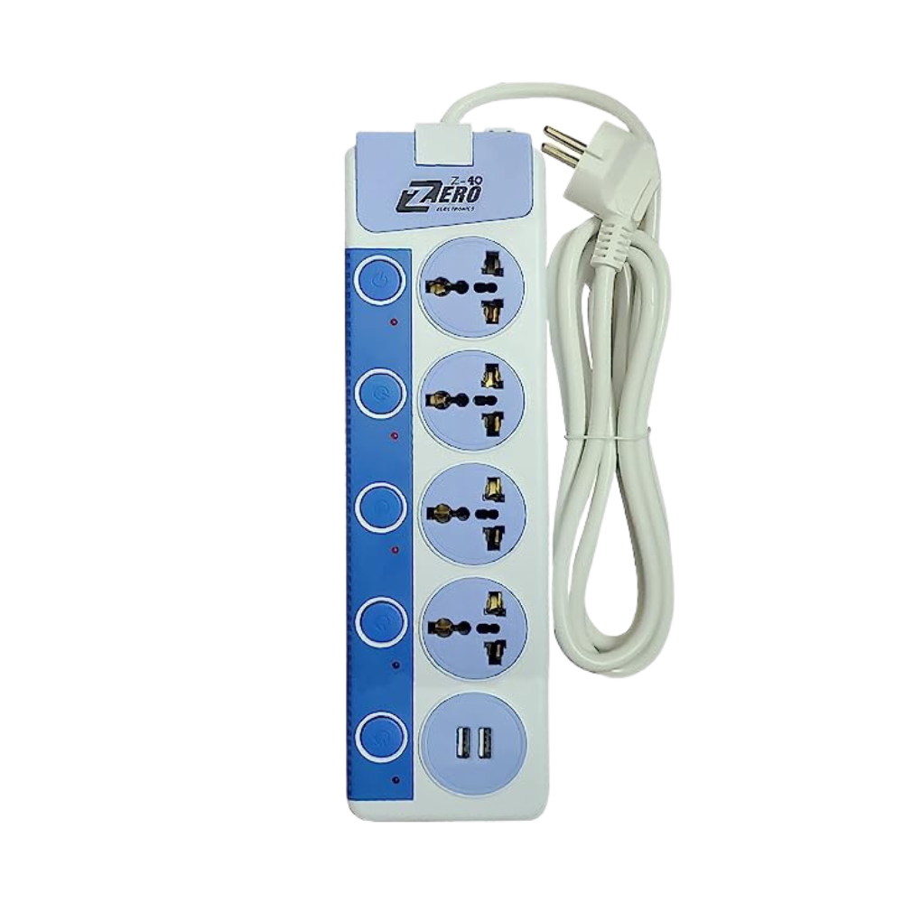 Power Strip 4 Port Zero + 2 USB Z-40 1.5M