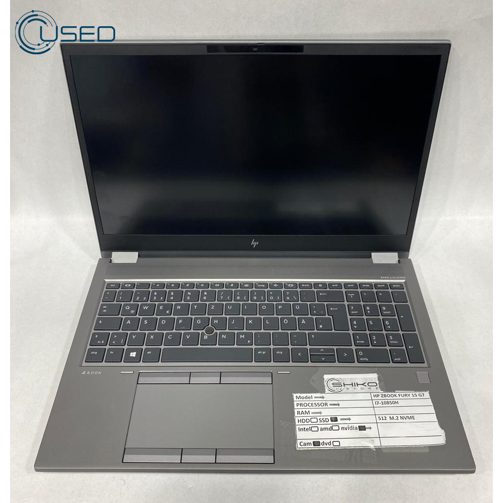 Laptop Used Workstation HP ZBook Fury 15 G7 (I7/10850H - 16G DDR4 - 512G M.2 NVMe - Quadro T1000 4G DDR6 - Cam - 15.6 Inch)