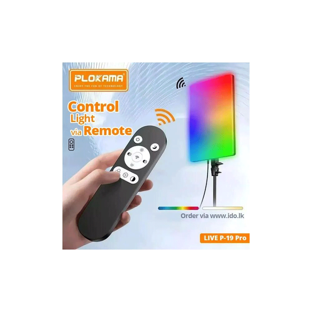 Plokama Live-P19 Pro RGB LED Light 40cm x 28cm with Remote Control