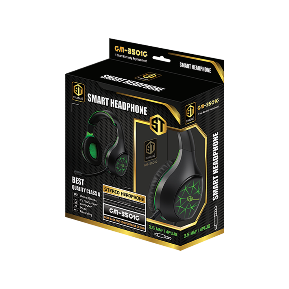 Headphone Wired Standard Gm-3501L (One Socket With Convert + USB)