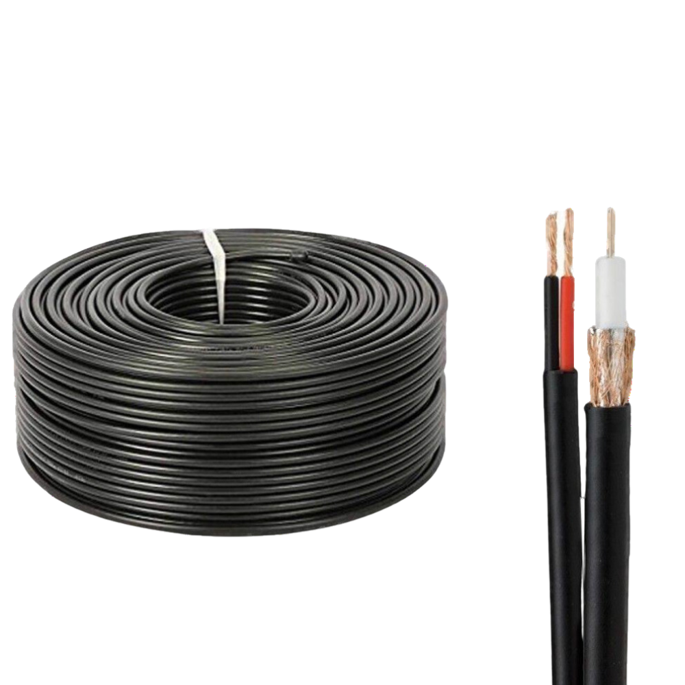 Cable Shield + Power RG59 Mixmax Black 100M