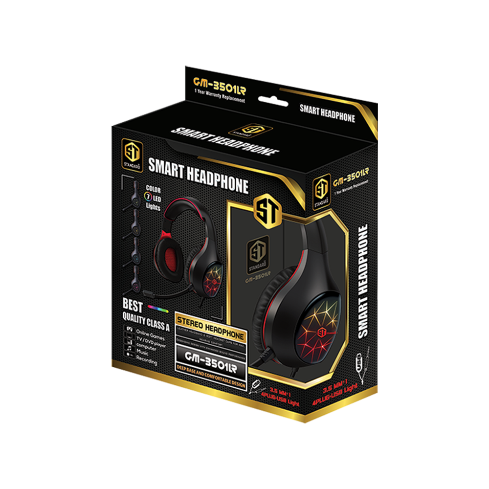 Headphone Wired Standard Gm-3501L (One Socket With Convert + USB)
