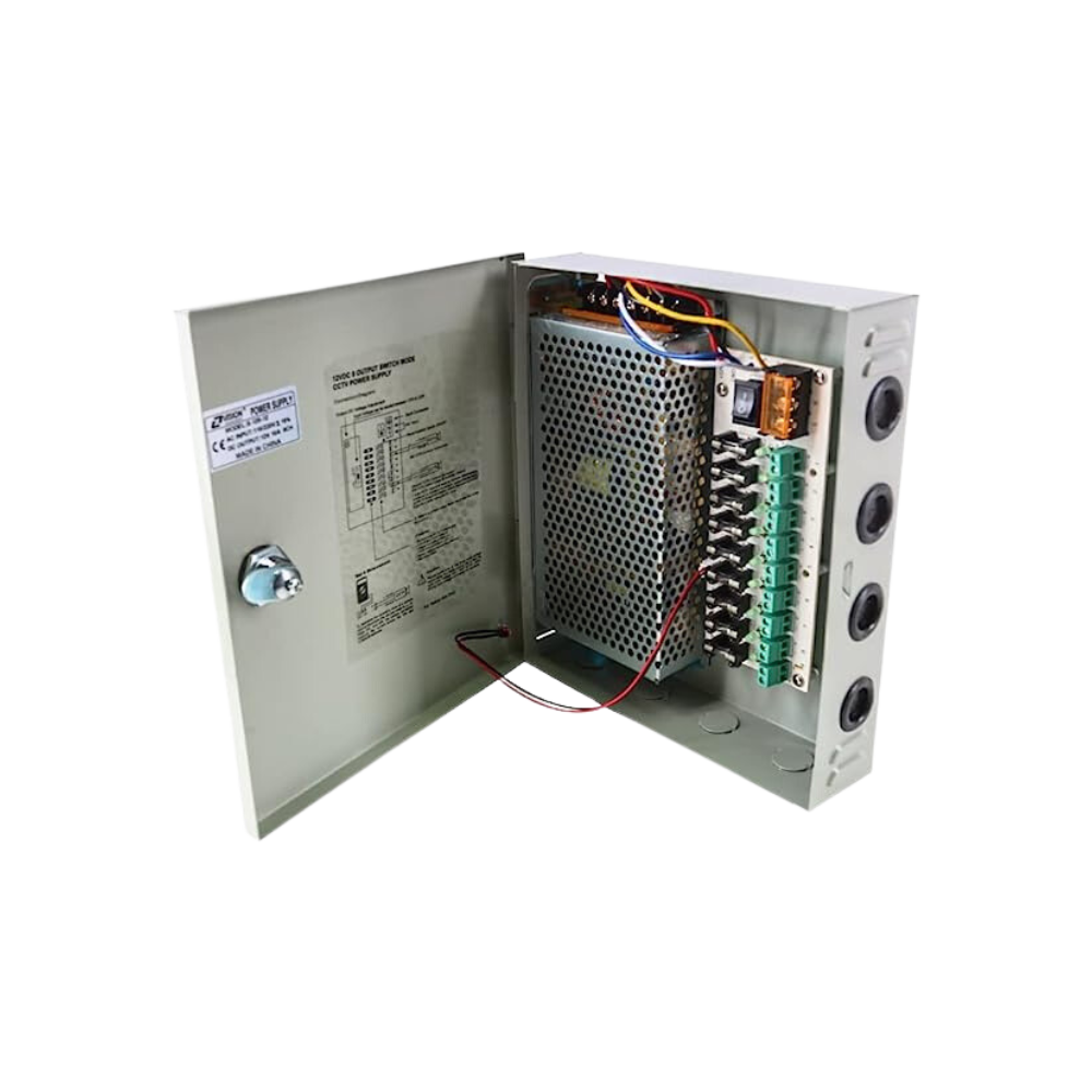 Power Supply CCTV Box 10A-9Ch Yellow