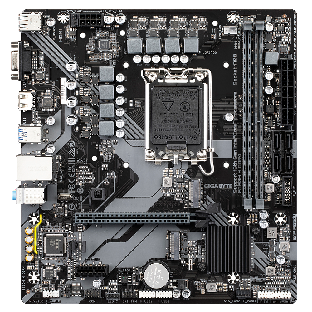 Gigabyte B760M H DDR4 Intel LGA 1700 Motherboard