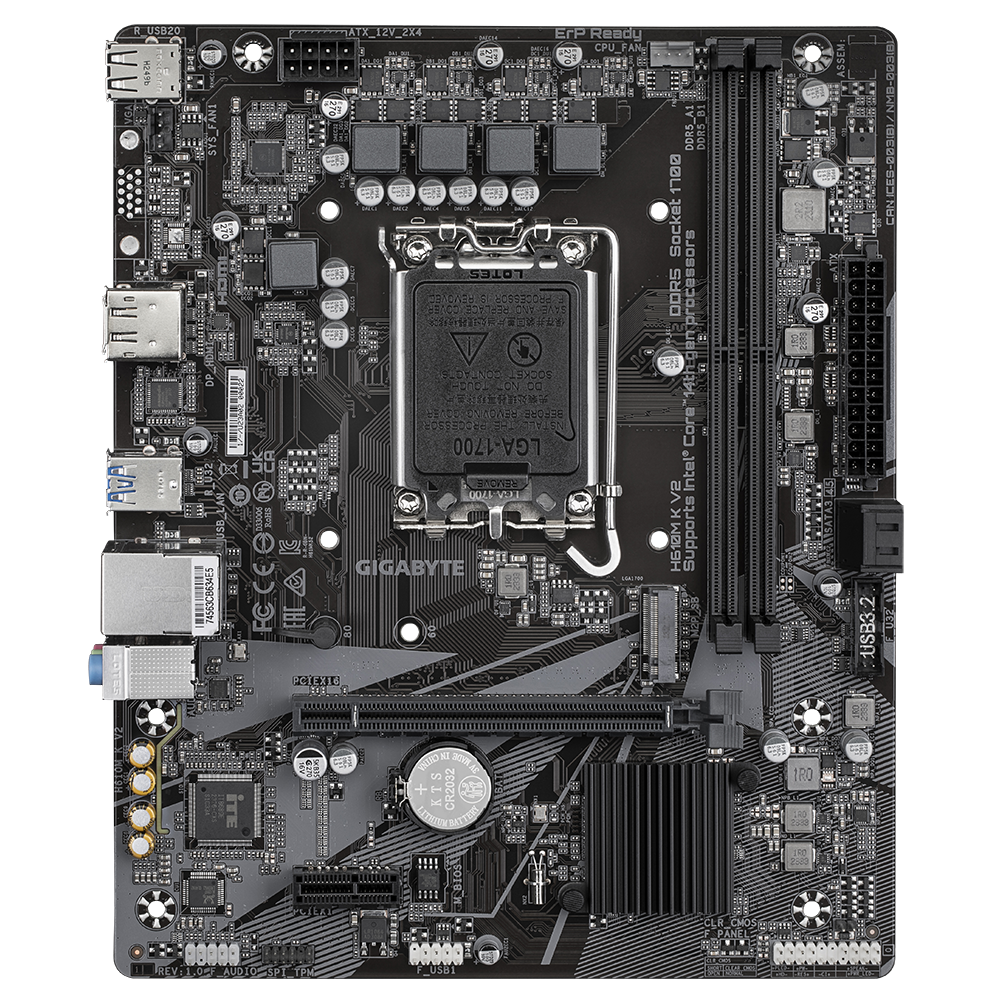 Gigabyte H610M K V2 DDR5 Intel LGA 1700 Motherboard