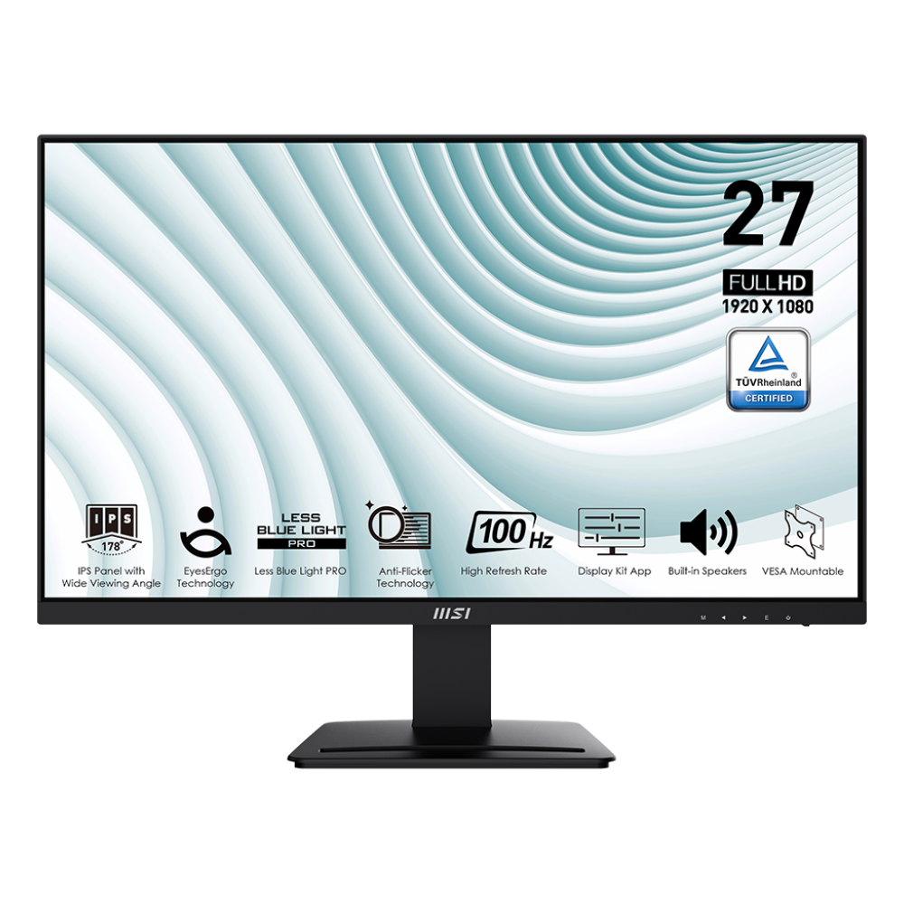 MSI Pro MP273A 27 Inch Monitor (Flat IPS - 100Hz) (HDMI - Display - VGA - Audio)