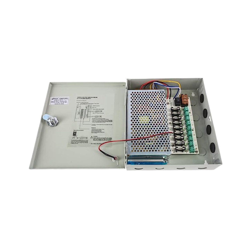 Power Supply CCTV Box 10A-9Ch Yellow