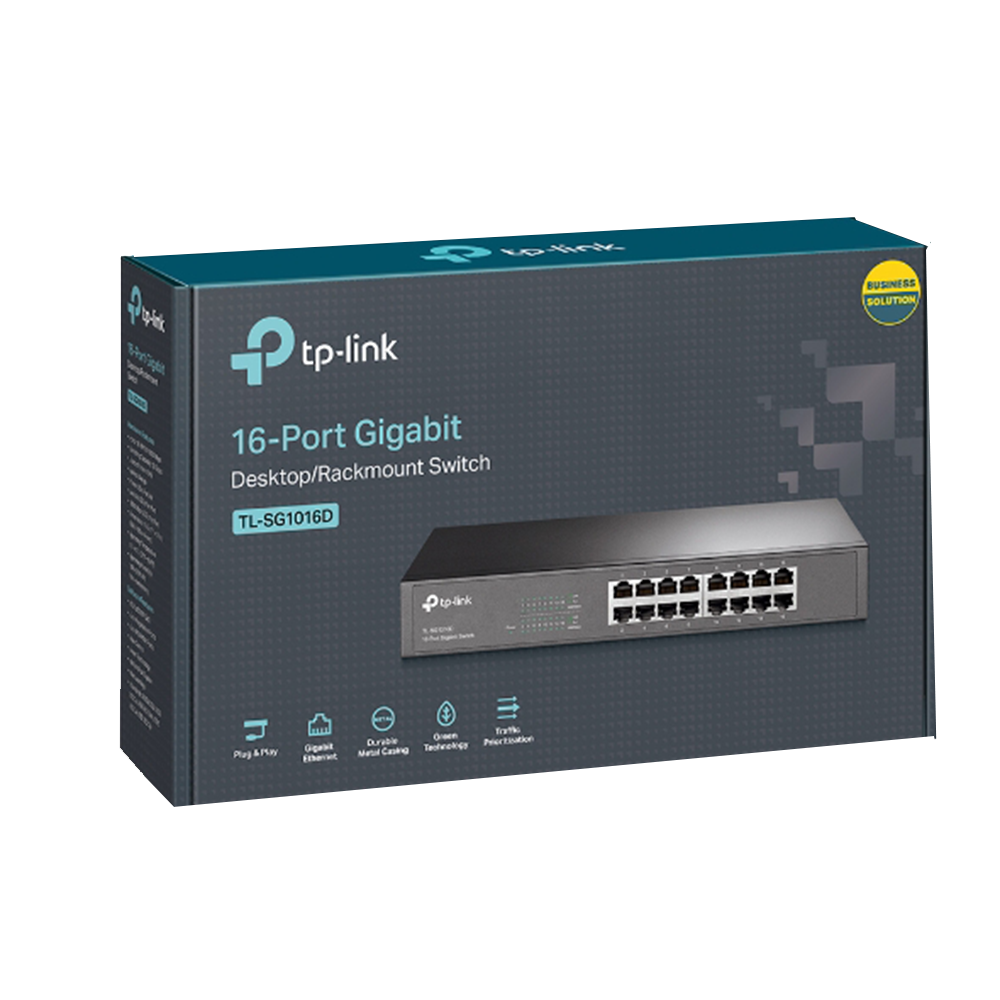 TP-Link TL-SG1016D 16-Port 10/100/1000 Gigabit Desktop/Rackmount Switch