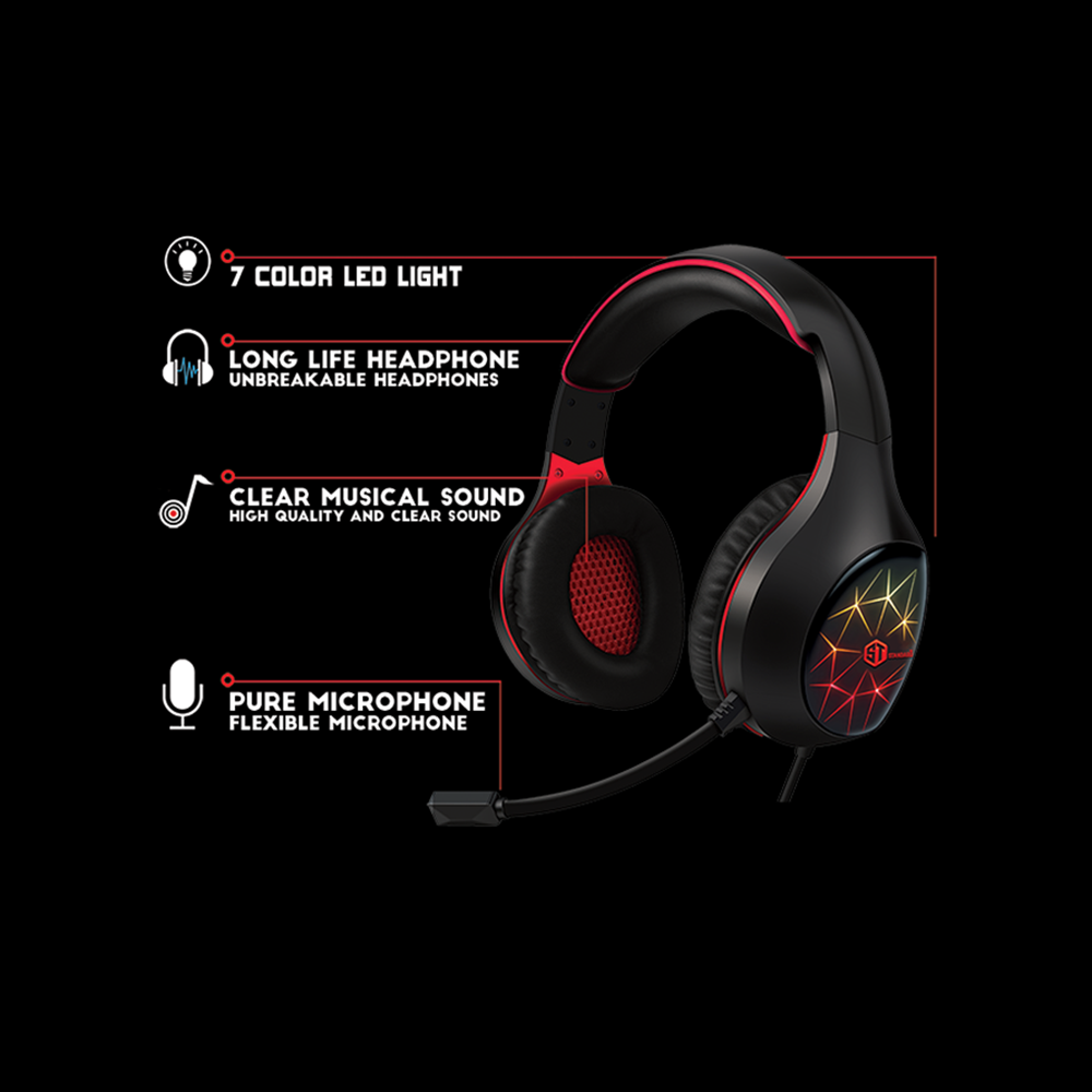 Headphone Wired Standard Gm-3502L (Two Socket With Convert + USB)