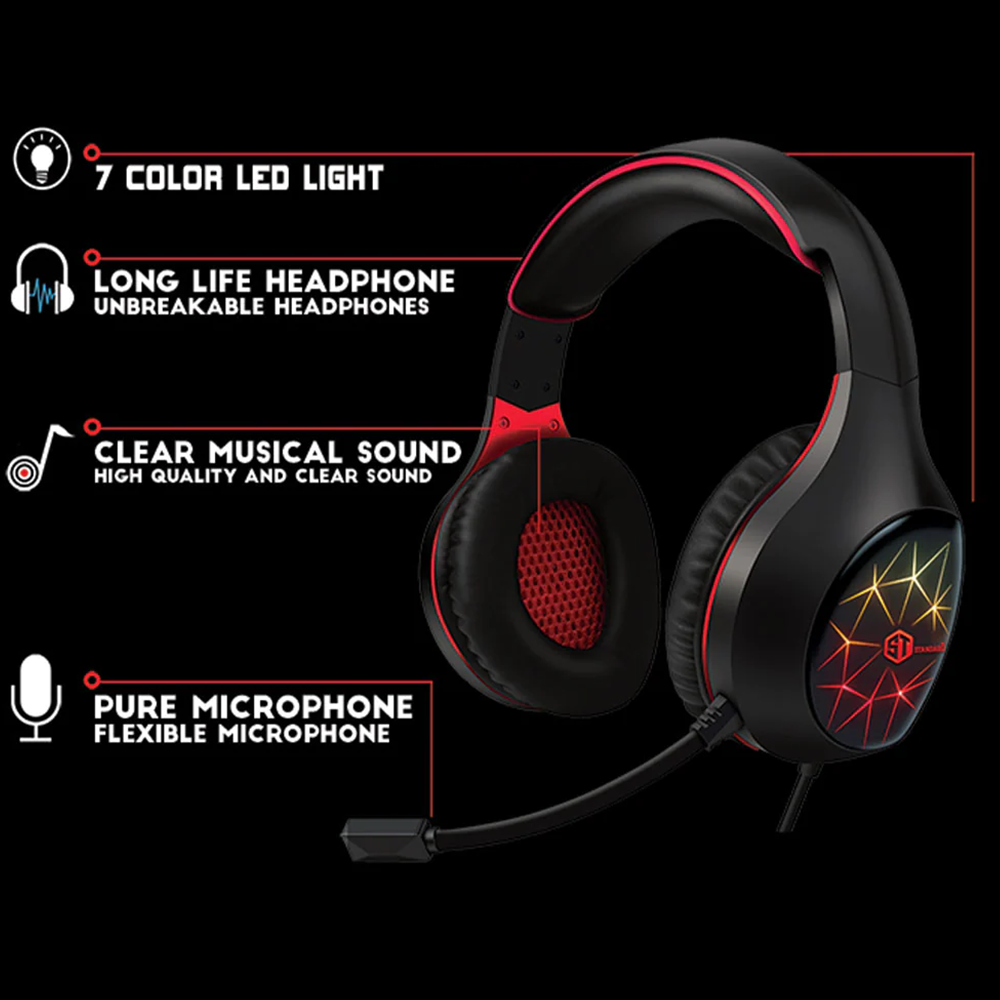 Headphone Wired Standard Gm-3501L (One Socket With Convert + USB)