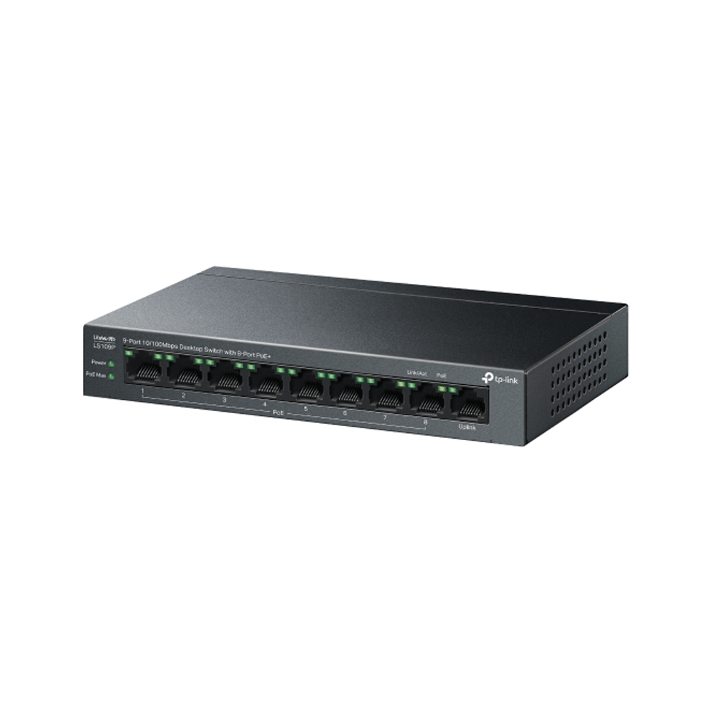 Tp-Link LS109P 9-Ports (8 Port PoE+ 1 Port Uplink) 10/100Mbps Unmanaged Desktop Switch