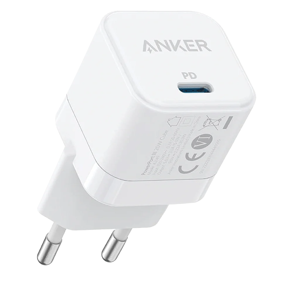 Anker PowerPort III Cube A2149L23 Type-C 20W Fast Charging - White