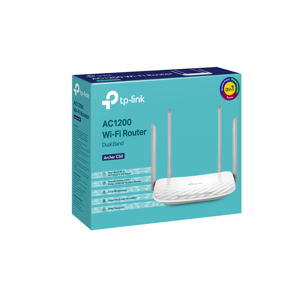 TP-Link Archer C50 AC1200 Wireless Dual Band Access Point (4 Port - 4 Antenna)