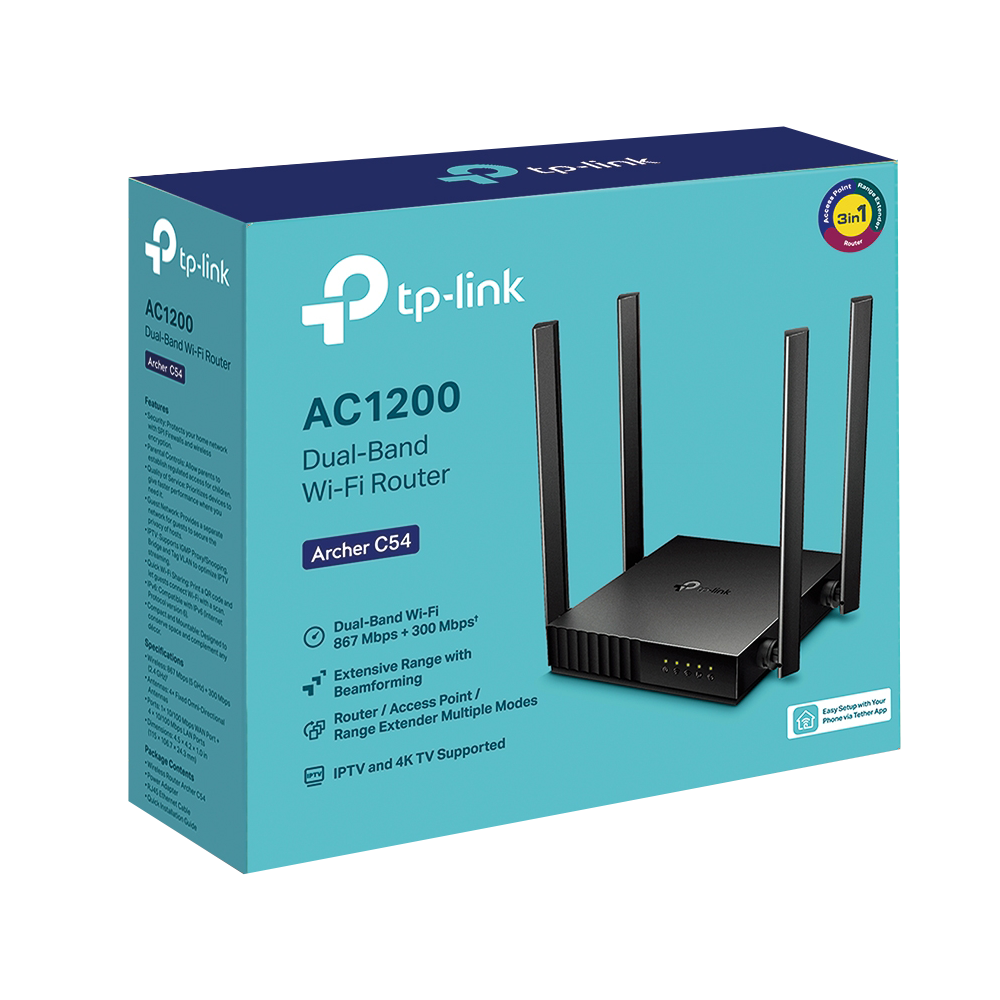 TP-Link Archer C54 AC1200 Dual Band Wi-Fi Access Point (4 Port - 4 Antenna)