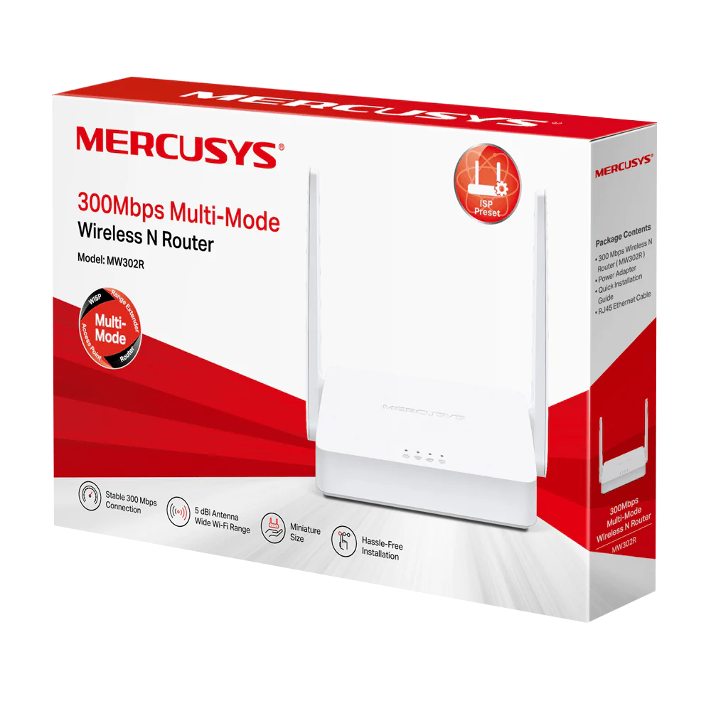 Mercusys MW302R 300Mbps Multi-Mode Wireless Access Point (2 Port - 2 Antenna)