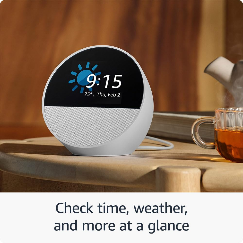 Amazon Echo Spot Smart Speaker & Alarm With Alexa - Black