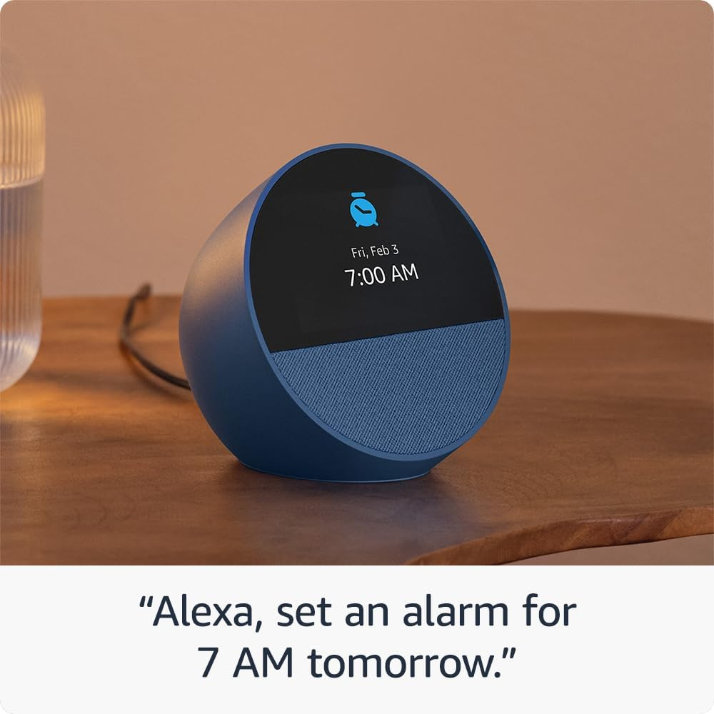 Amazon Echo Spot Smart Speaker & Alarm With Alexa - Black