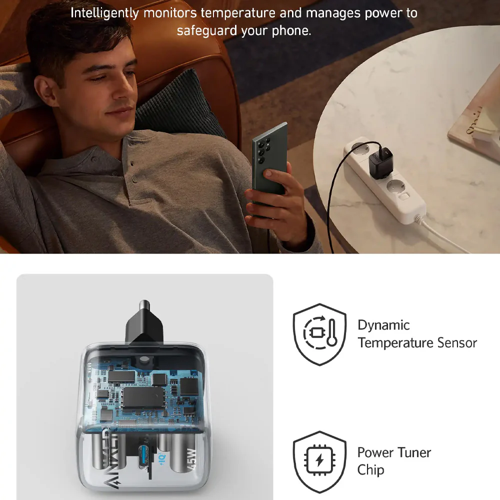 Anker Ace 313 A2643G21 Type-C IQ 45W Ultra Fast Charging - White