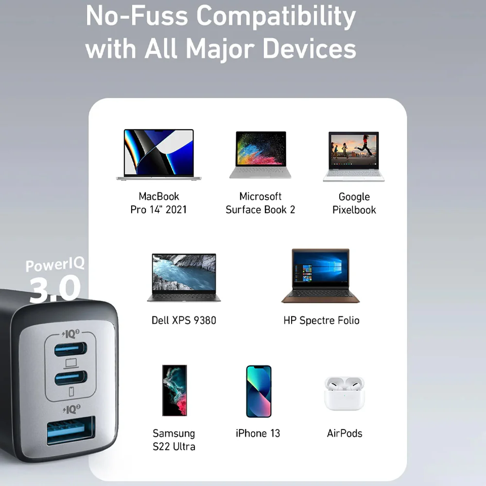 Anker PowerPort III A2667G12 Wall Charger 2 Type-C + USB 65W Fast Charging - Black