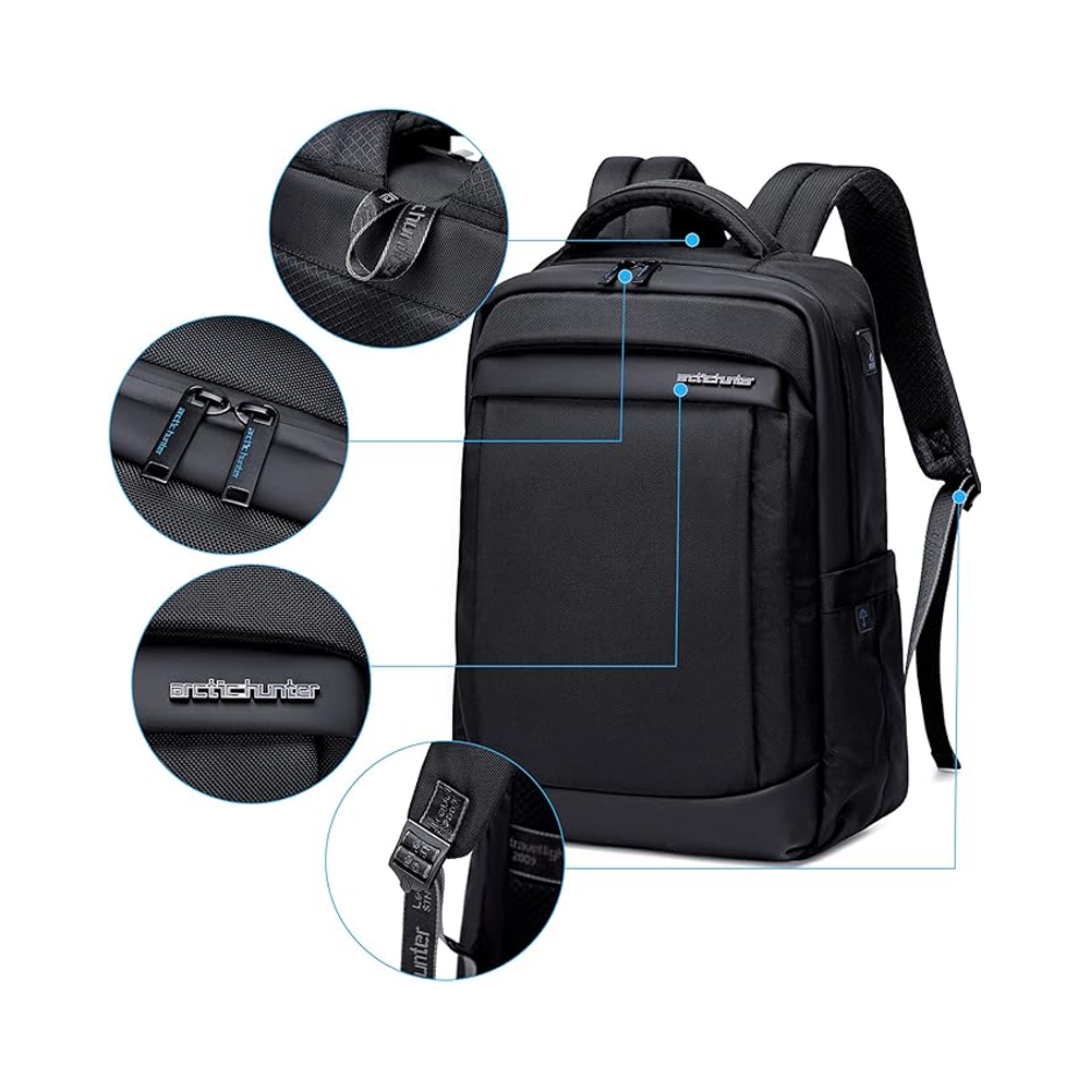 Arctic Hunter B00478 15.6 Inch Laptop Backpack - Black