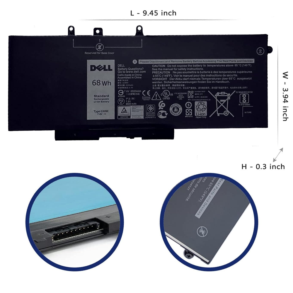 Battery Laptop Dell Latitude (Gjknx/5480/5580/5280/5288/5488/5590/5591/5490/5491/5495/E5480/E5580/E5490/E5590/Precision 3520/3530/Gd1Jp/Dy9Nt/5Yhr4)