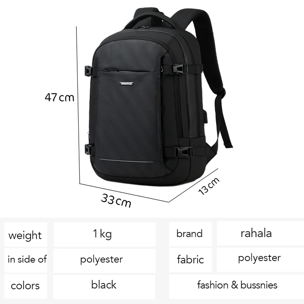 Rahala EF91M 15.6 Inch Laptop Backpack - Black