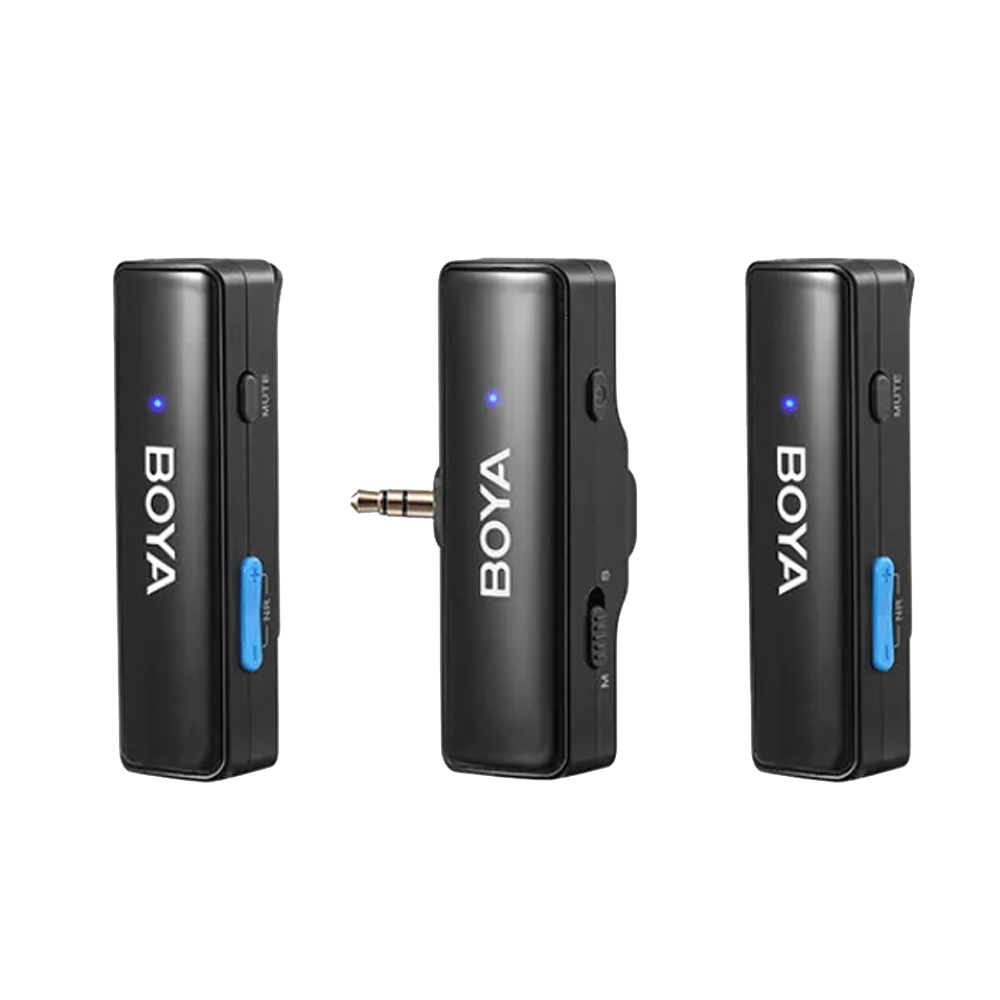 Boya Boyalink Multi-Compatible (Lightning + Type-C + 3.5mm) 2.4GHz Dual Channel Wireless Microphone With Charging Case