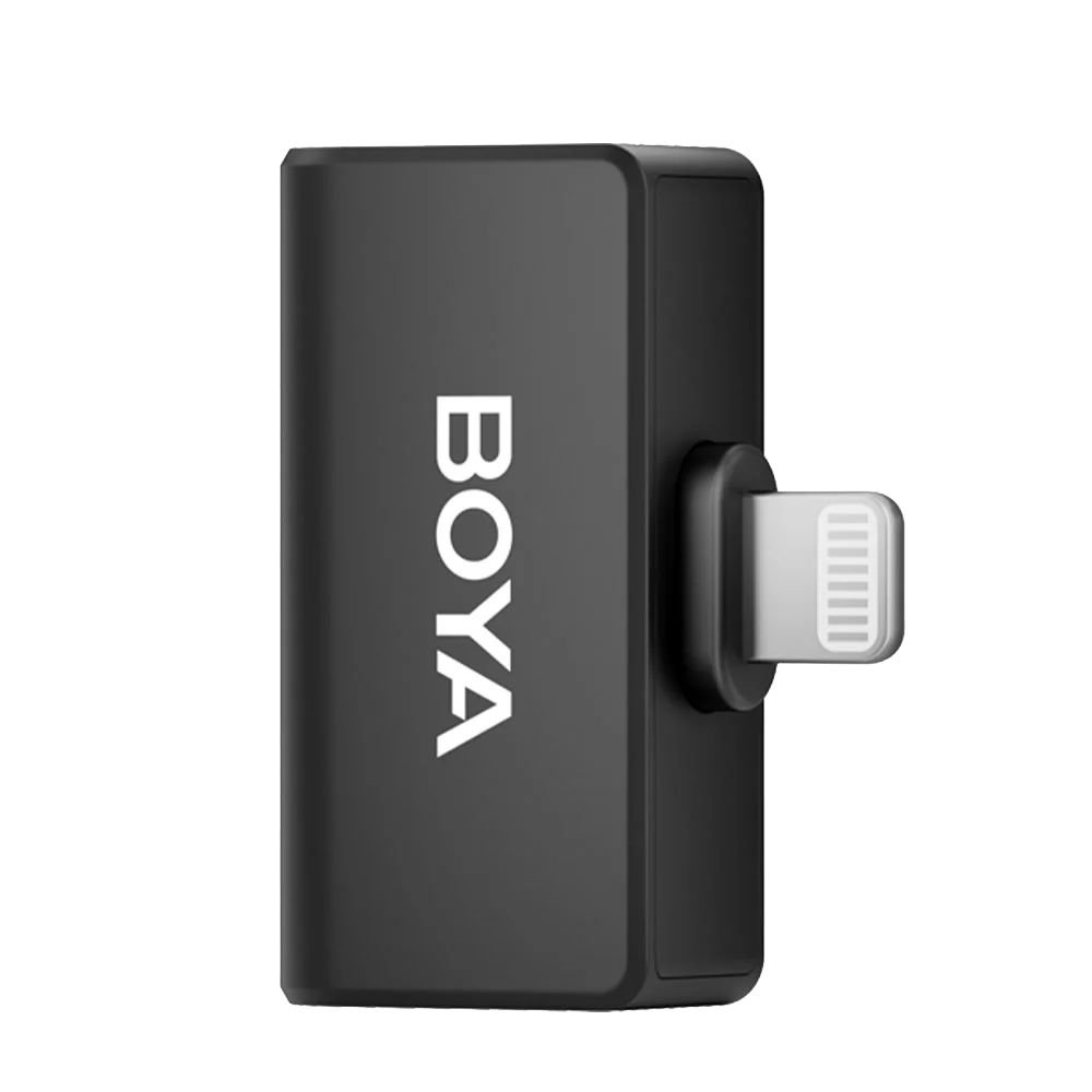 Boya OMIC-D Lightning 2.4GHz Dual Channel Wireless Microphone With Charging Case - Black