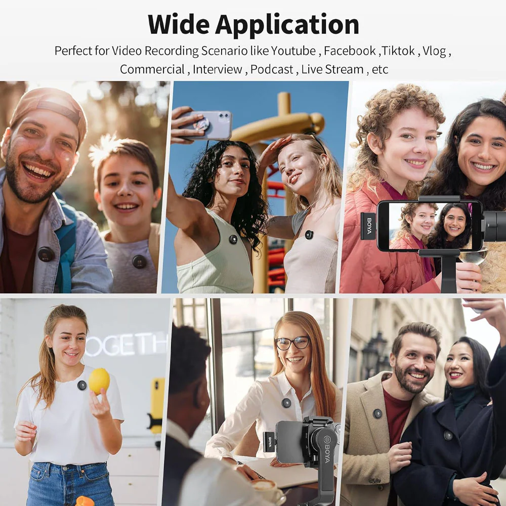 Boya OMIC-D Lightning 2.4GHz Dual Channel Wireless Microphone With Charging Case - Black