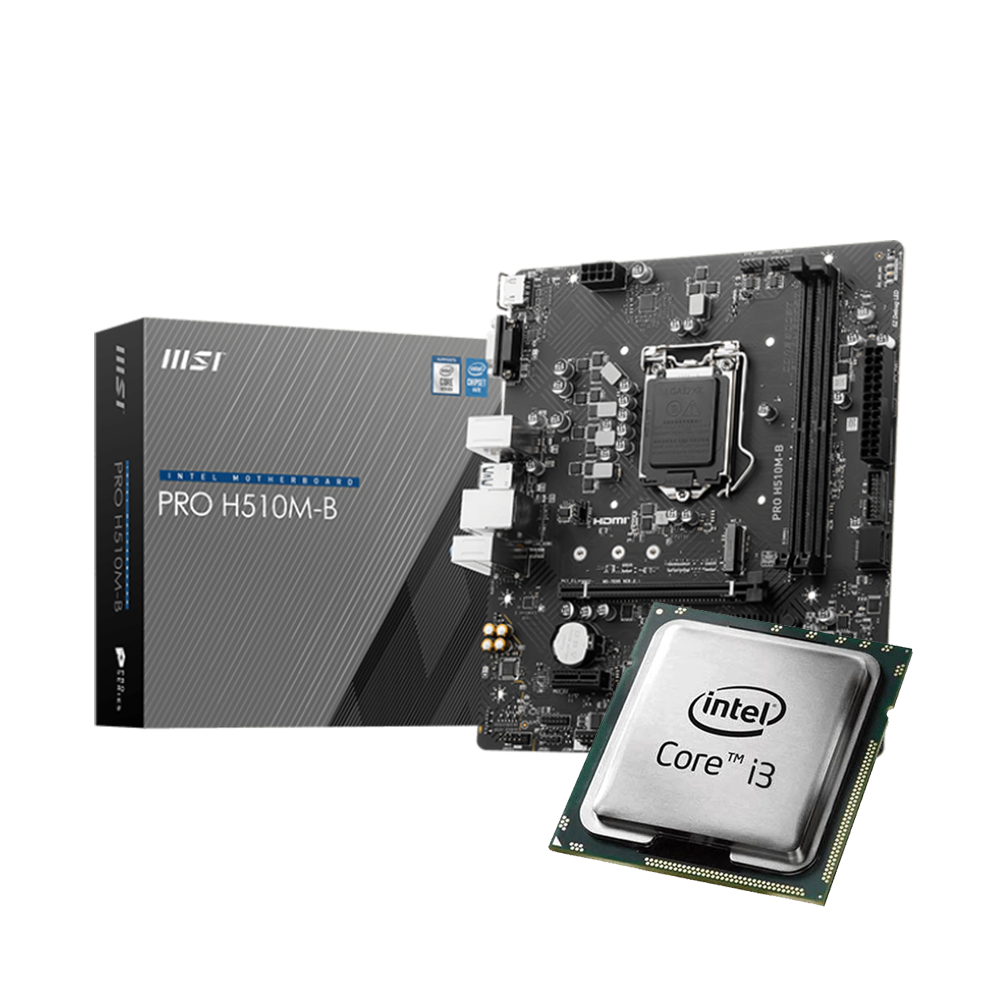 MSI PRO H510M-B Intel Motherboard + Intel Core i3-10105F Processor LGA 1200