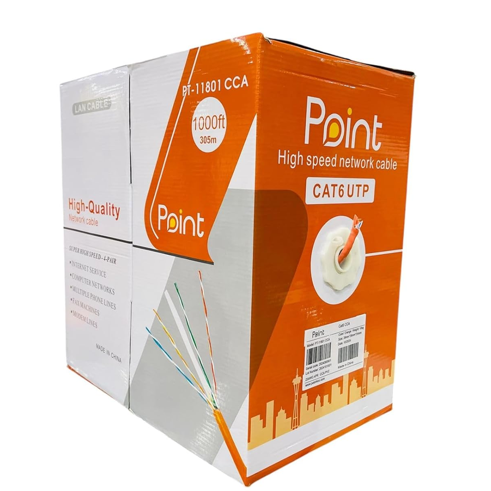 Cable Network Cat6 Point PT-11801 305M - Orange