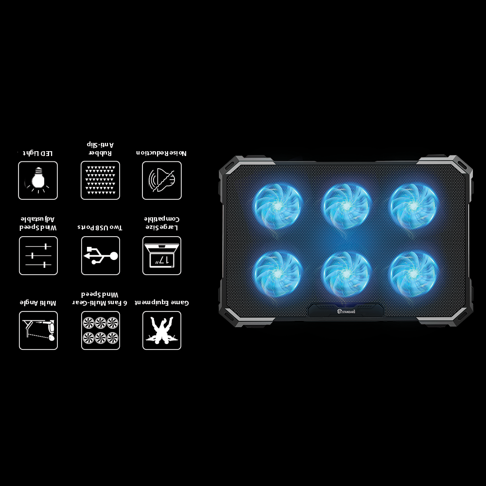 Standard ICE-06N Light Gaming Laptop Cooling Pad