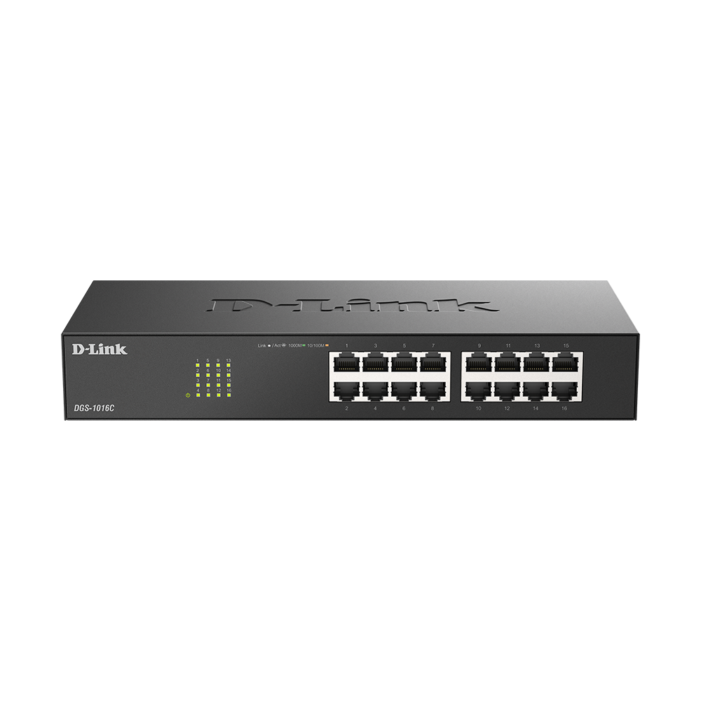 D-Link DGS-1016C 16-Port 10/100/1000Mbps Gigabit Unmanaged Switch
