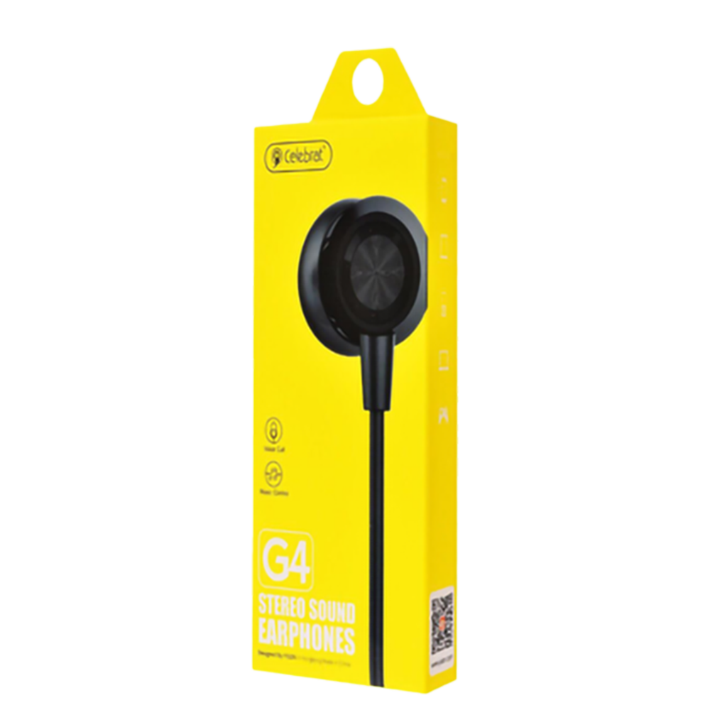 Earphone Wired Celebrat G4 Original (3.5MM) - White