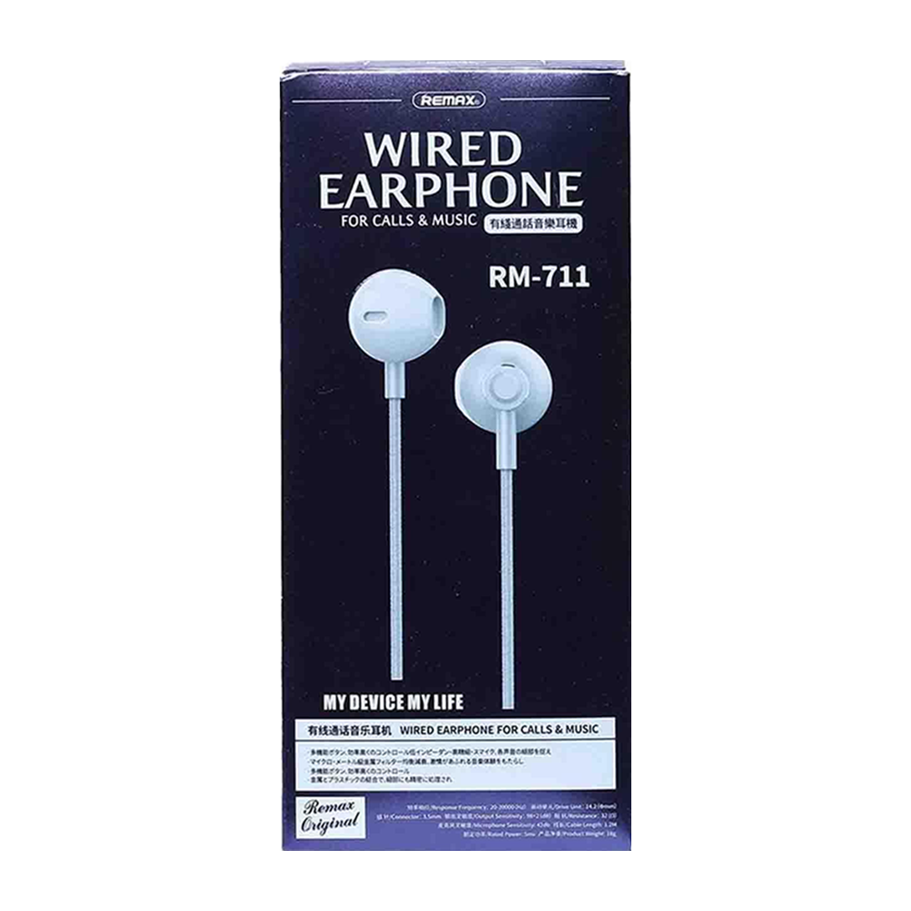 Remax RM-711 3.5mm Wired Earphones - Silver