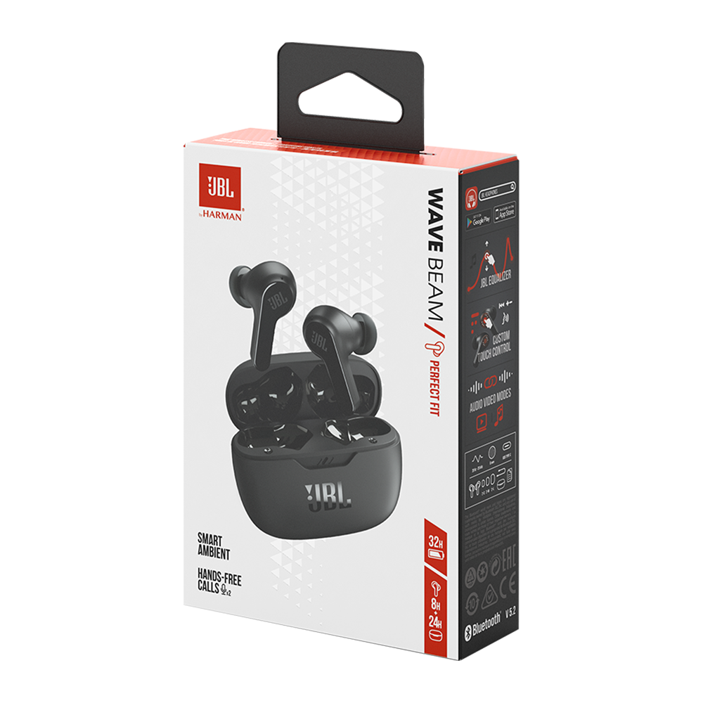 JBL Wave Beam True Wireless Earbuds - Black