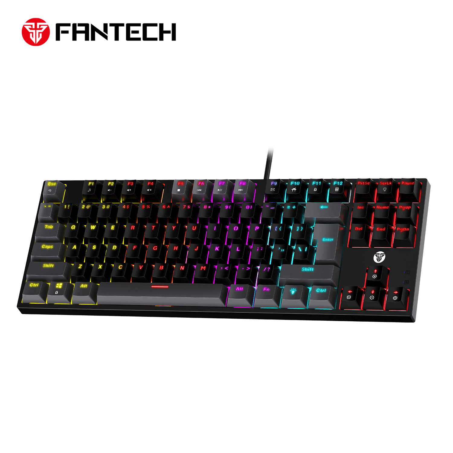 Fantech ATOM 87 MK876v2 Blue Switch Wired Mechanical Gaming Keyboard - Black