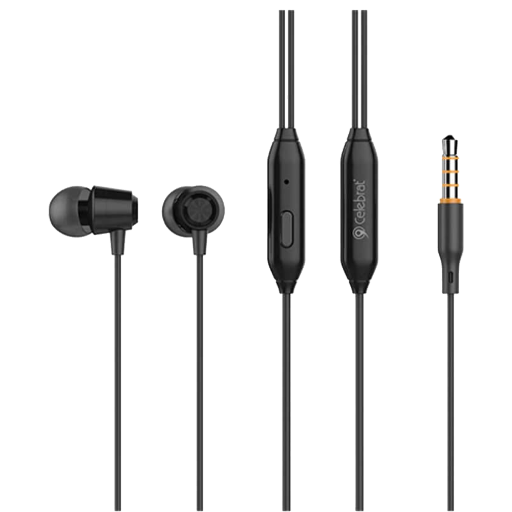 Earphone Wired Celebrat G4 (3.5mm) - Black