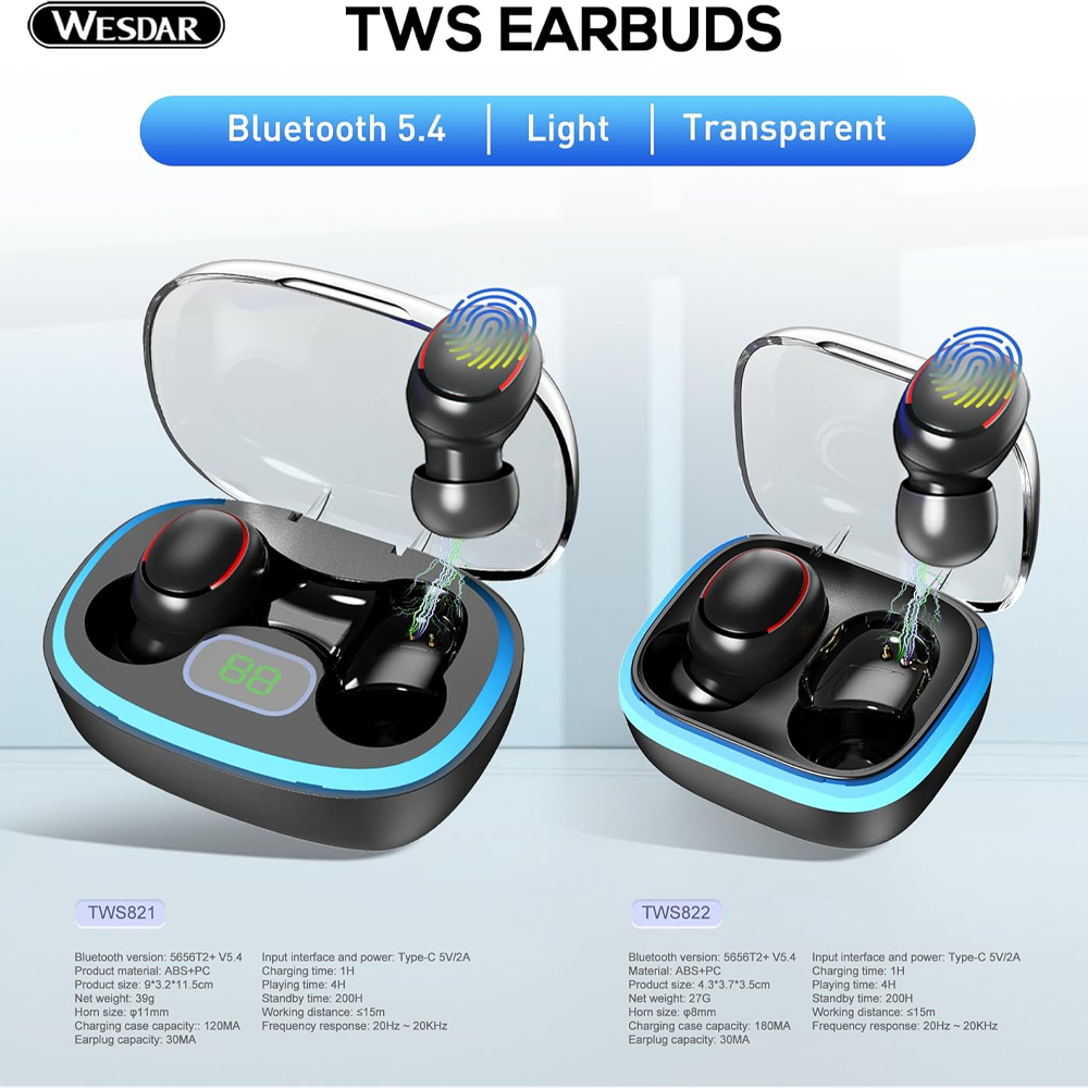 General GEB822 Transparency Earbuds - Black