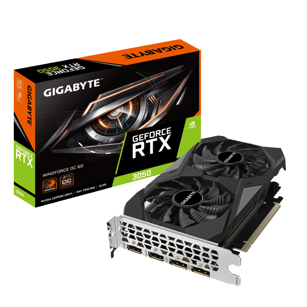 Gigabyte GeForce RTX 3050 Windforce OC 6G GDDR6 Graphics Card