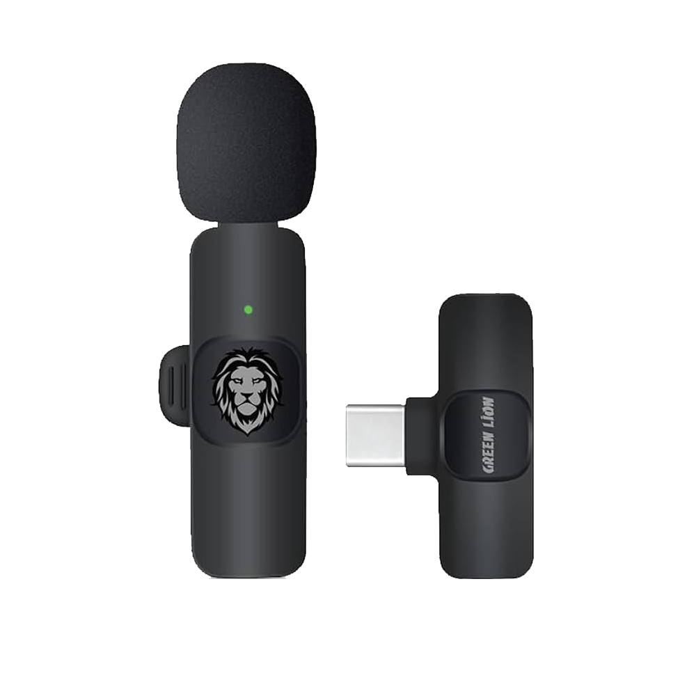 Green Lion 3 in 1 (Lightning & Type-C & USB) Wireless Microphone - Black