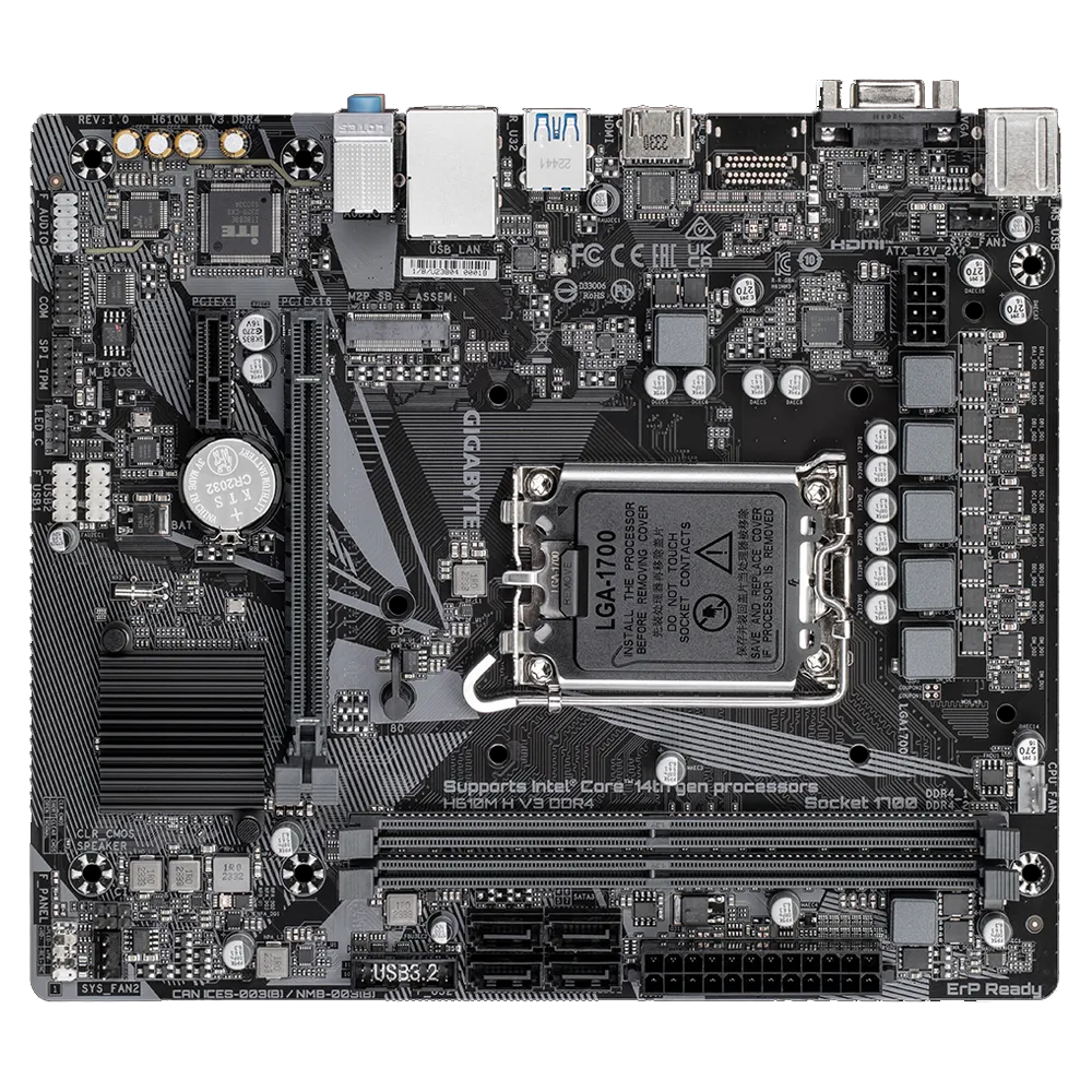 Gigabyte H610M H V3 DDR4 Intel LGA 1700 Motherboard