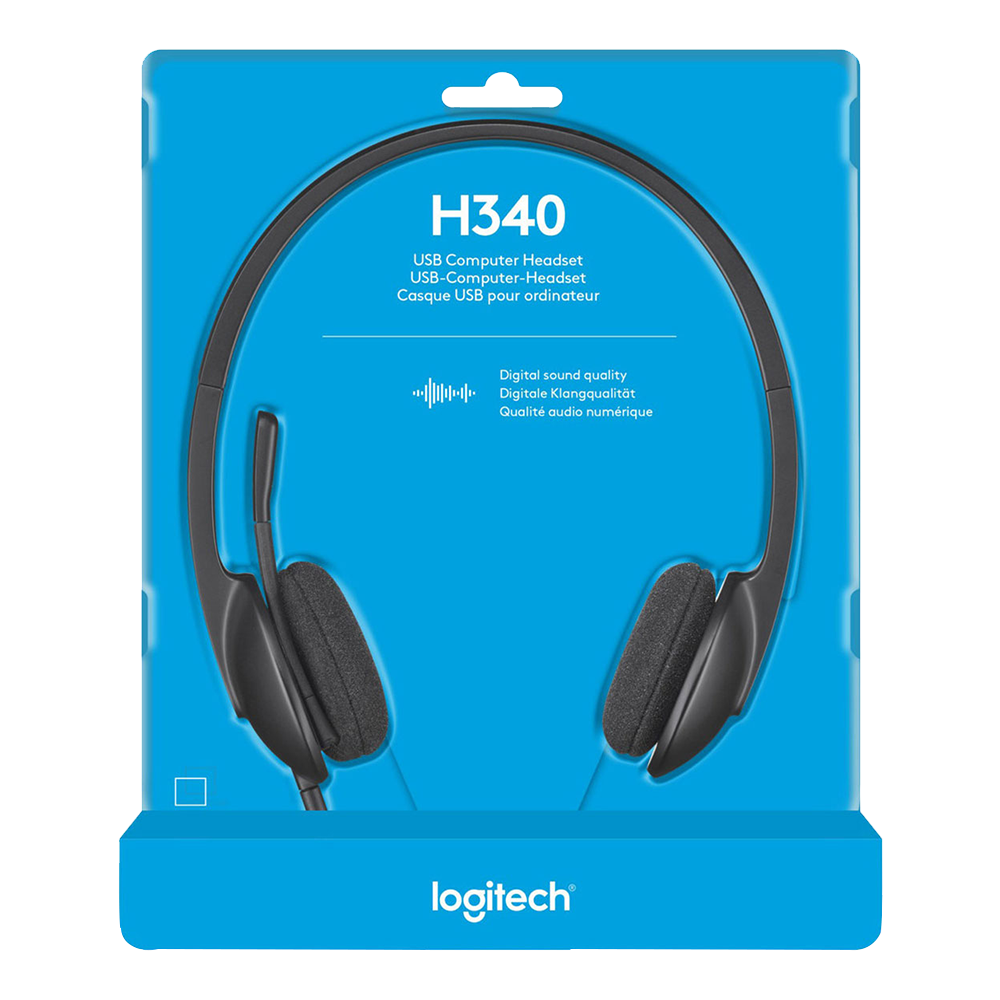 Logitech H340 Wired Headphone With Noise-Cancelling Mic (USB 2.0) - Black
