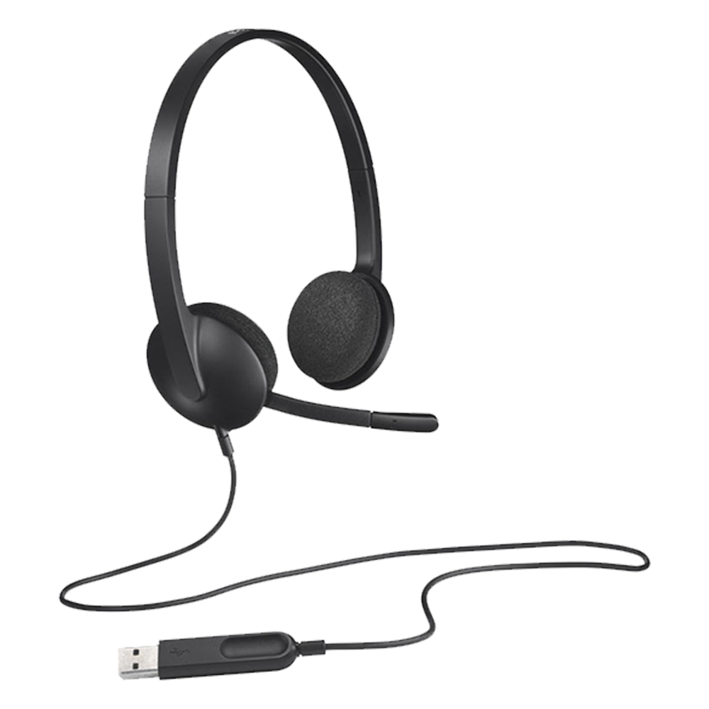 Logitech H340 Wired Headphone With Noise-Cancelling Mic (USB 2.0) - Black