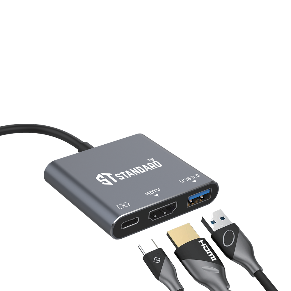 HUB Type-C To (HDMI - PD 100W - USB 3.0) Standard ST-9175