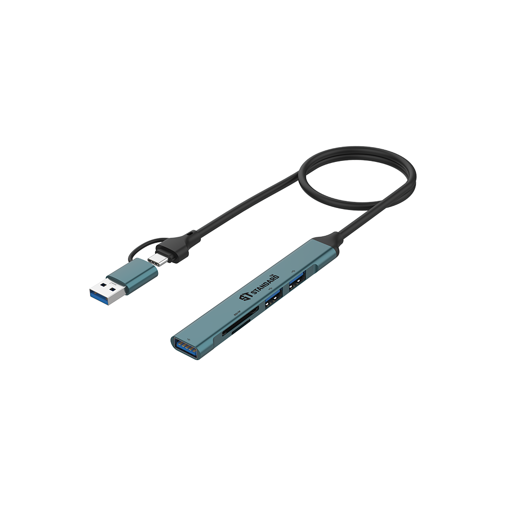 Standard ST-UCA9705 Type-C & USB 3.0 HUB Converter to (USB 3.0 - USB 2.0 - SD - TF)