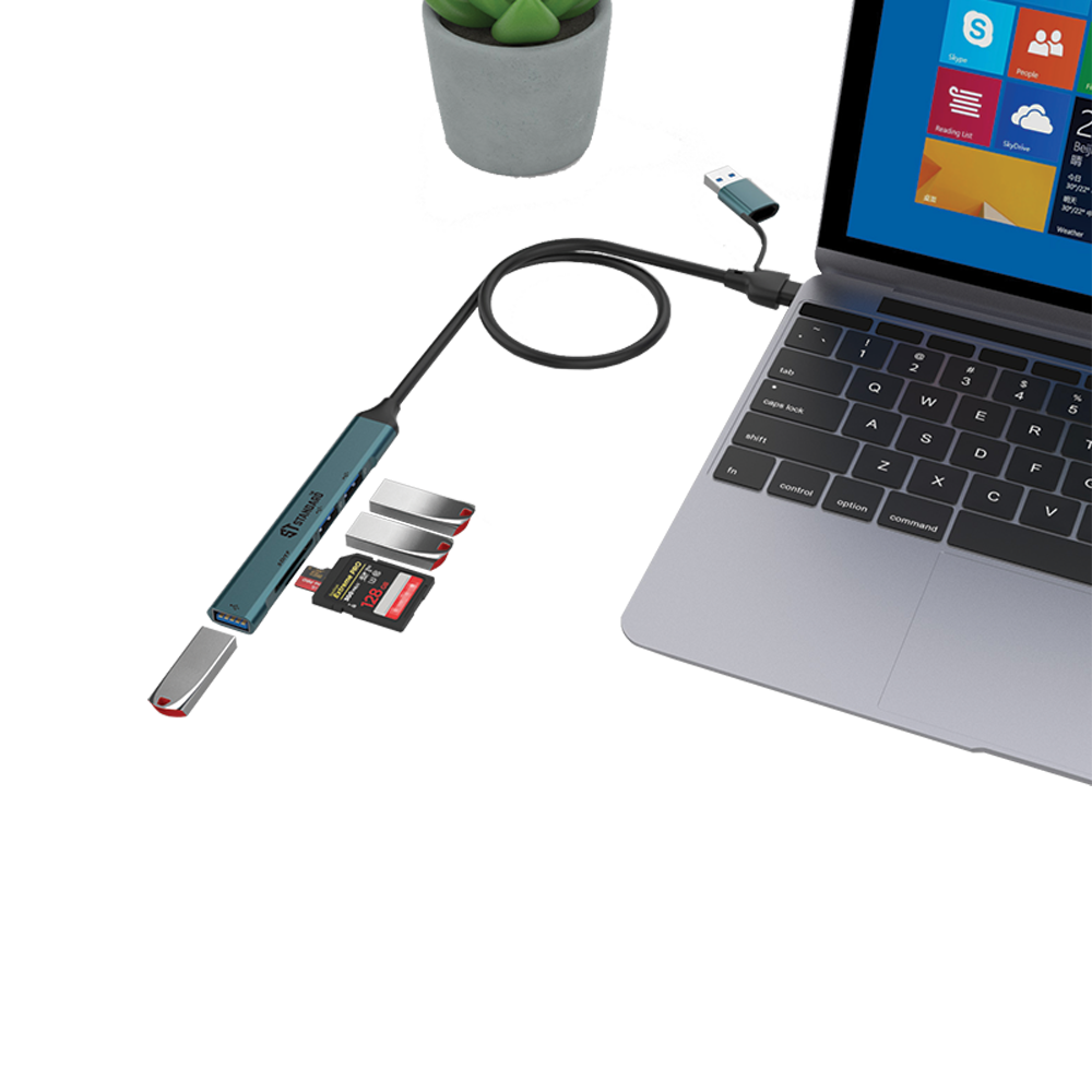 Standard ST-UCA9705 Type-C & USB 3.0 HUB Converter to (USB 3.0 - USB 2.0 - SD - TF)
