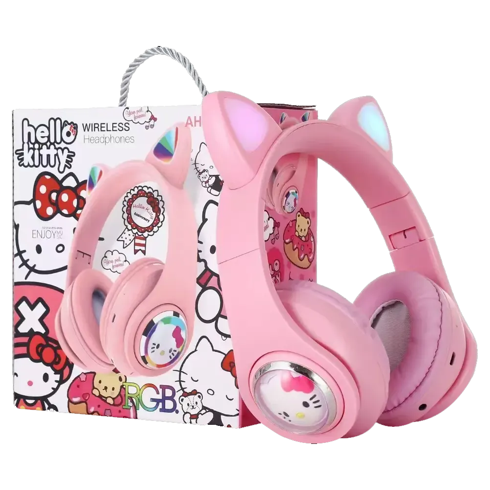 Headphone Bluetooth Cat Ear AH-803D PINK