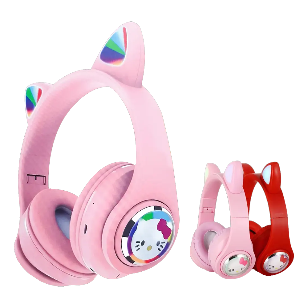 Headphone Bluetooth Cat Ear AH-803D RED